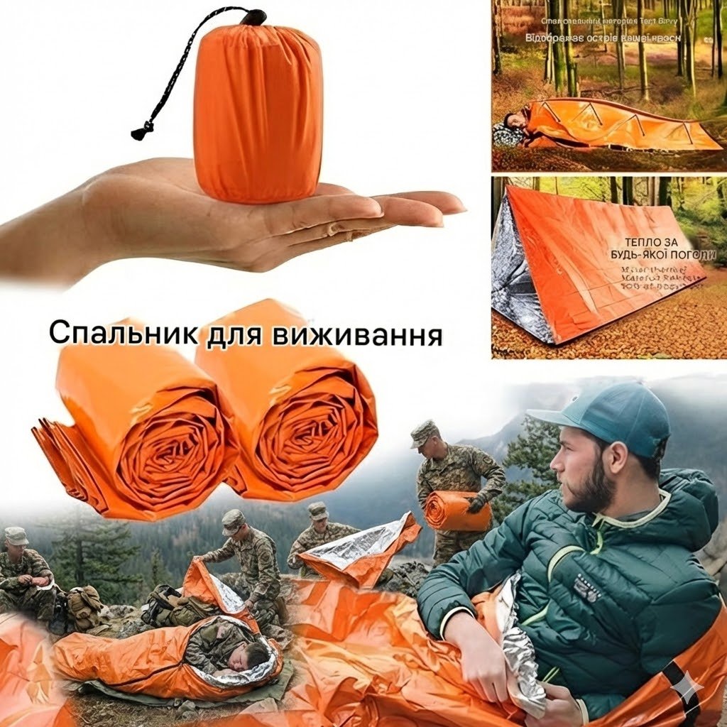 Аварійний водонепроникний спальний мішок